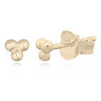 zilver vergulde oorknopjes: drie mini bolletjes