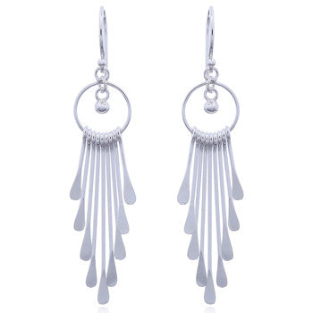 zilveren oorhangers: staafjes