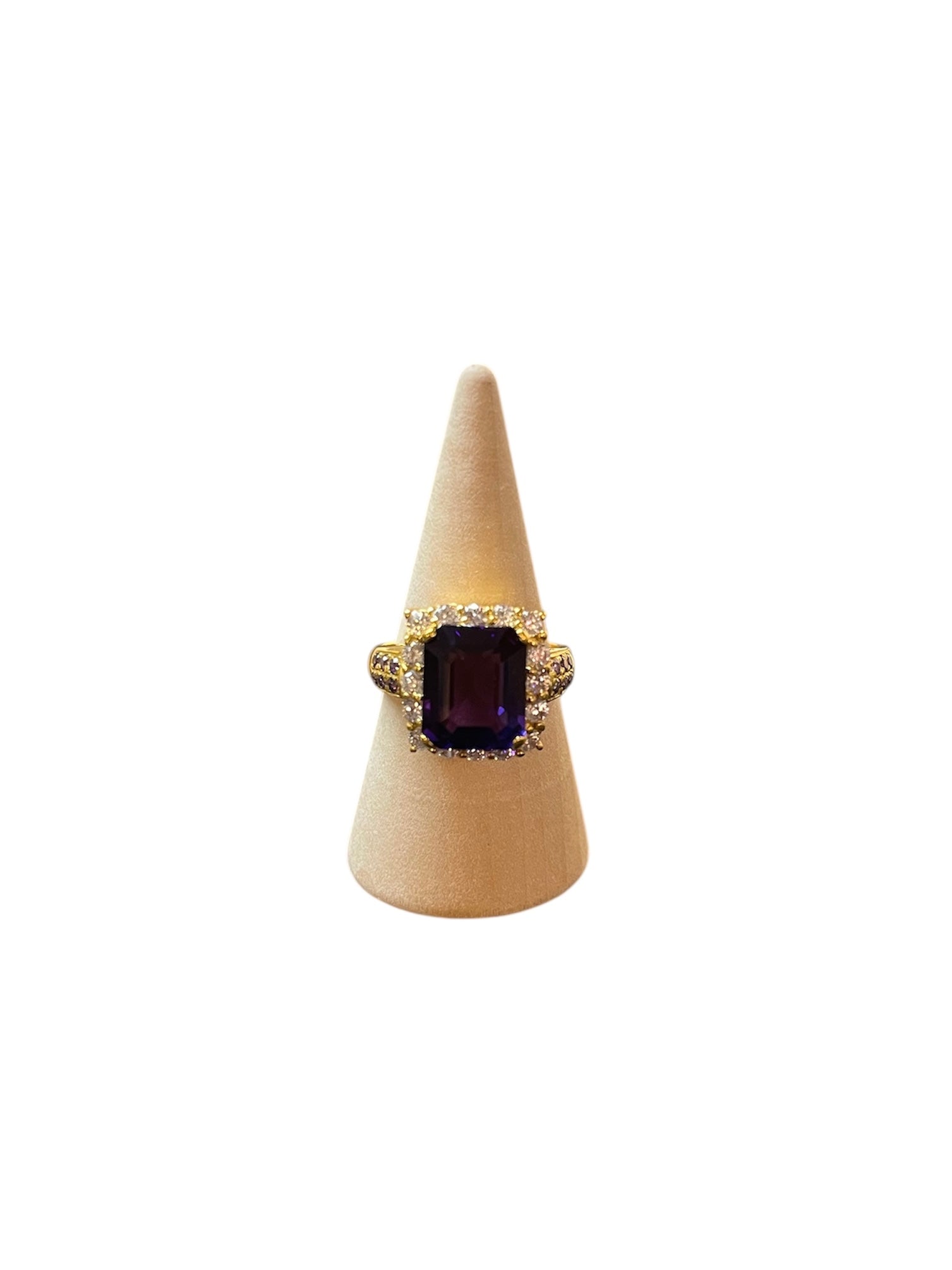 Handgemaakte vergulde zilveren spinel ring