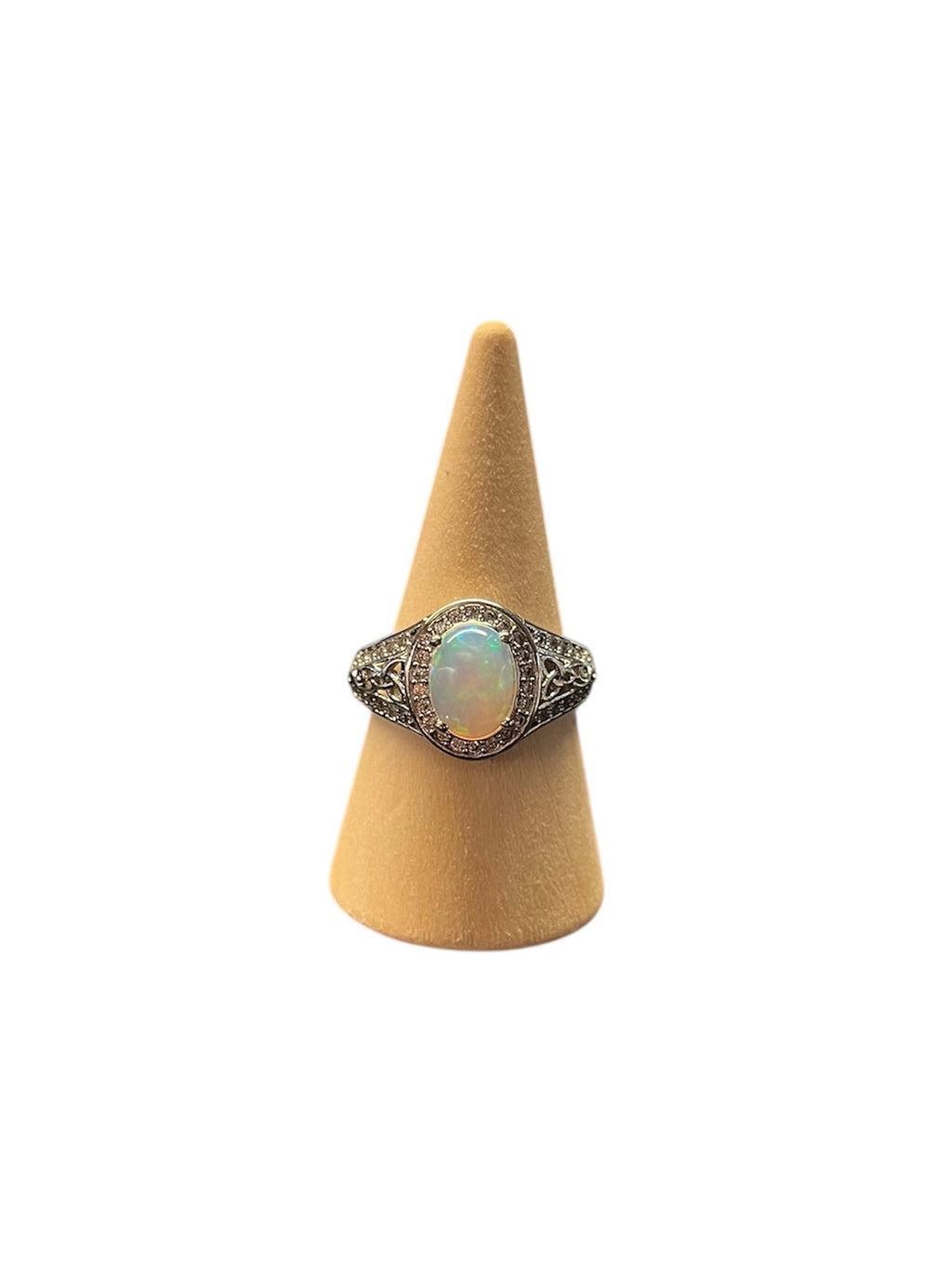 Handgemaakte zilveren opal ring