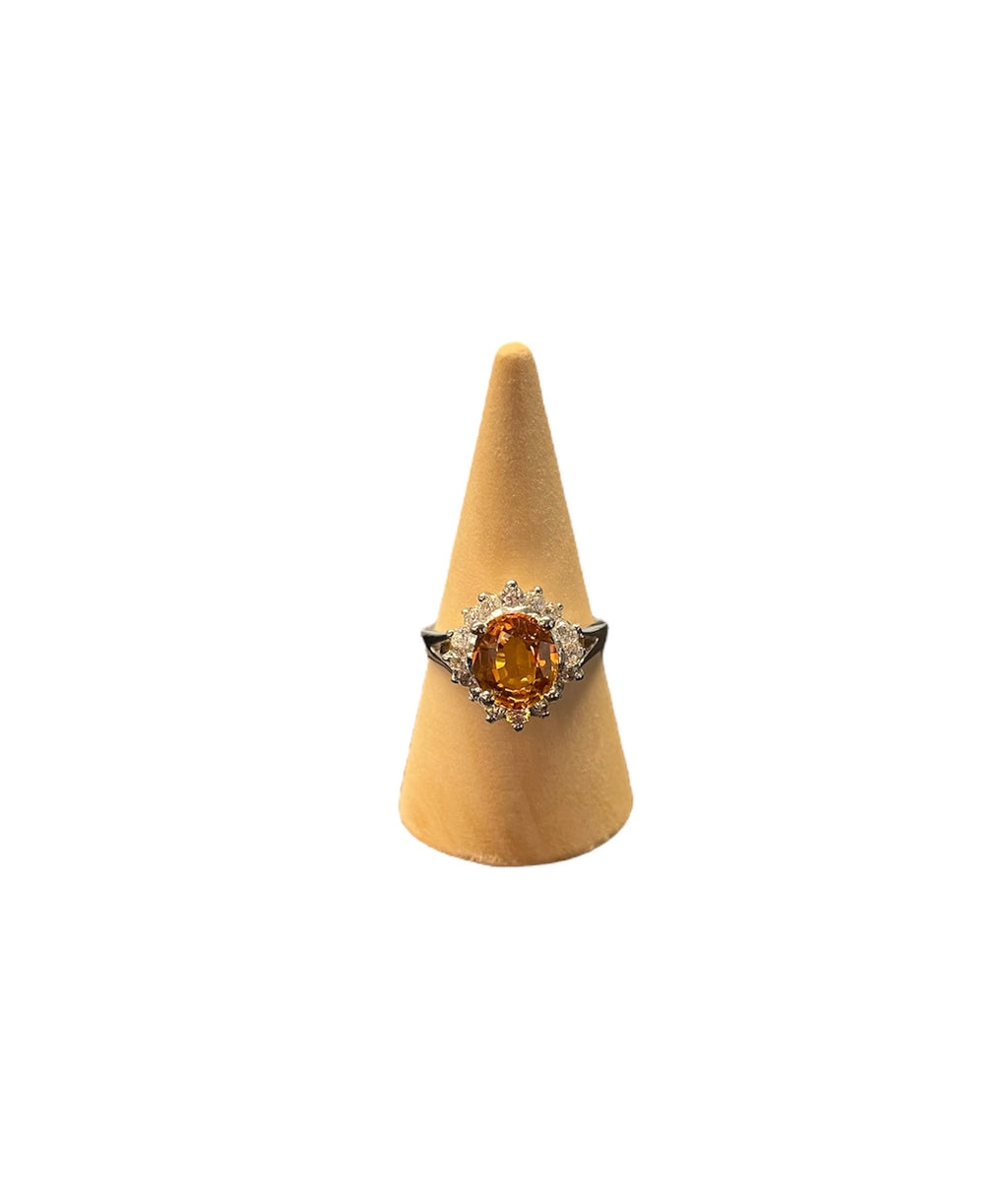 Handgemaakte zilveren citrine ring