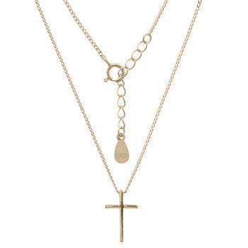 zilver vergulde ketting met een kruisje