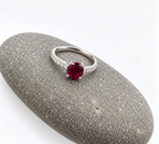 Handgemaakte zilveren ruby ring