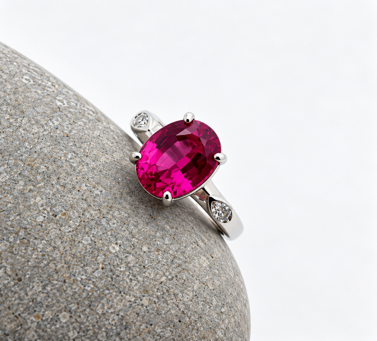 Handgemaakte zilveren ruby ring