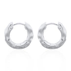 zilveren klapcreolen met een bobbelig design