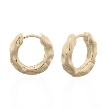 vergulde klapcreolen met bobbelig effect