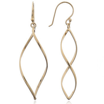 vergulde oorhangers: open krul