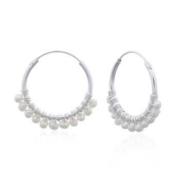 zilveren oorringen met pareltjes