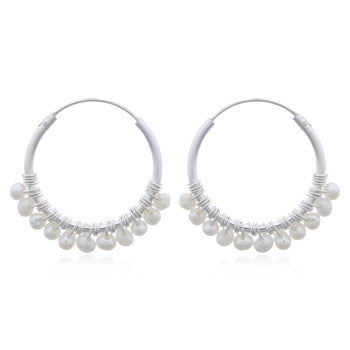 zilveren oorringen met pareltjes