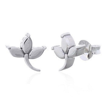 zilveren oorknopjes: blaadje