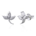 zilveren oorknopjes: blaadje