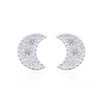 oorknopjes: maantje met zirkonia