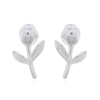 zilveren oorknopjes: roosje