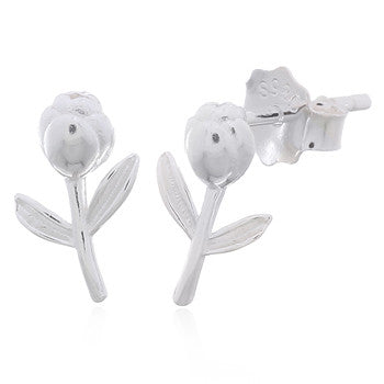 zilveren oorknopjes: roosje