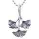 zilveren ketting hanger met ginkgo blaadjes
