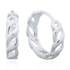 zilveren klapoorringen: gevlochten