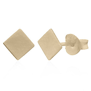 vergulde oorknopjes: vierkant