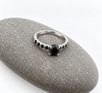 Handgemaakte zilveren moissanite ring