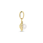 hanger parel en zirkonia 13 mm 14K geelgoud