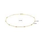 Fußkettchen Zirkonia 24 - 26 cm 14K Gelbgold
