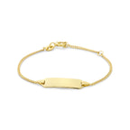 Gravurarmband Gourmet-Kette 4 Seiten geschliffen Platte 5,0 mm 14K Gelbgold