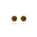 Ohrstecker Rauchquarz 4,5 mm 14K Gelbgold