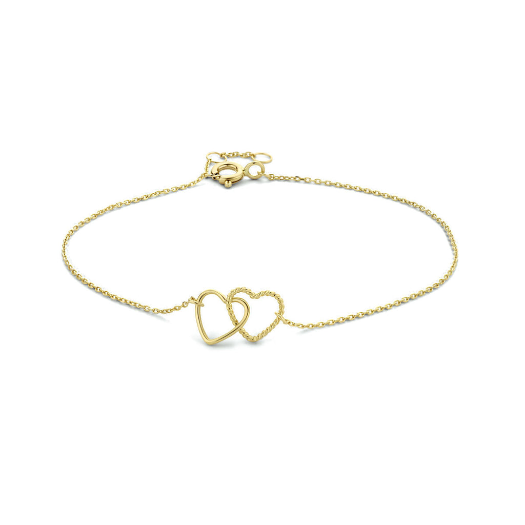Armband Herzen 16,5 - 17,5 - 18,5 cm 14K Gelbgold