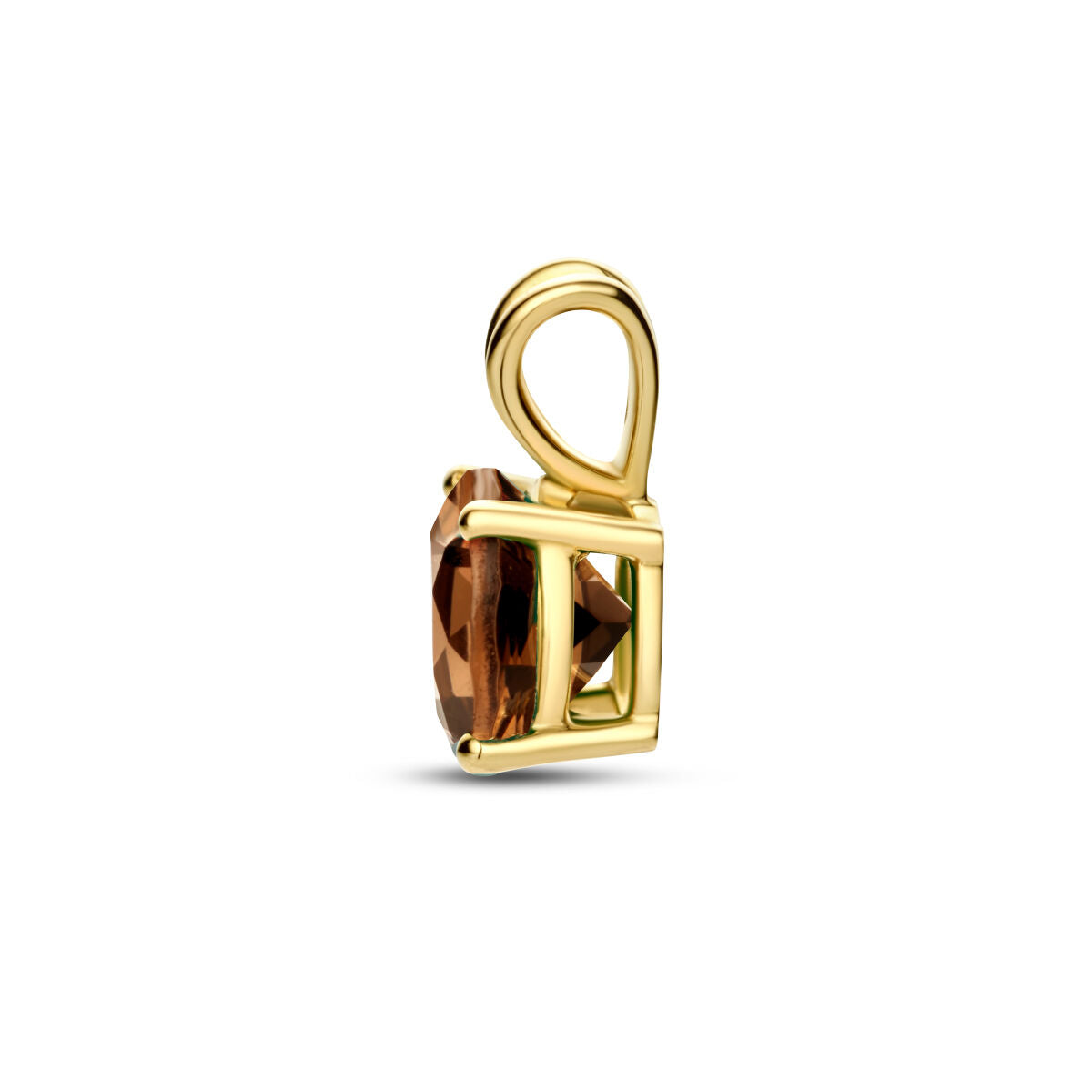 hanger rookkwarts 14K geelgoud