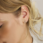 Ohrstecker Zirkonia 6,5 mm 14K Gelbgold