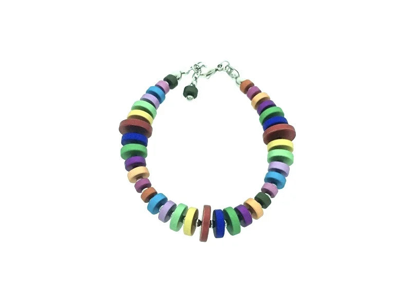 armband met schijfjes op edelstaal