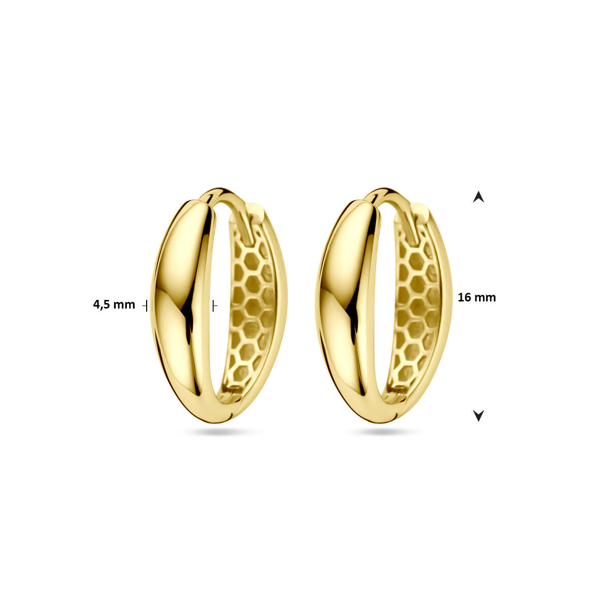 Klapoorringen 14k geelgoud
