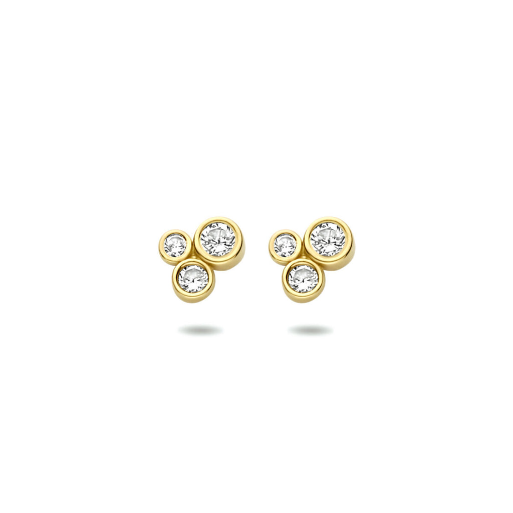 Ohrstecker Zirkonia 6,5 mm 14K Gelbgold