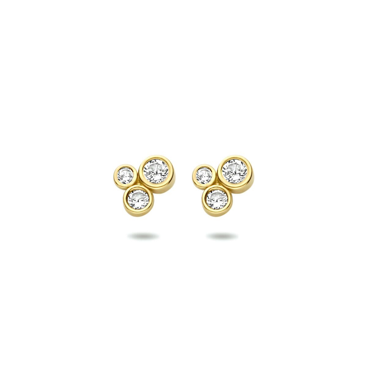 Ohrstecker Zirkonia 6,5 mm 14K Gelbgold