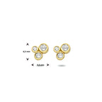 Ohrstecker Zirkonia 6,5 mm 14K Gelbgold