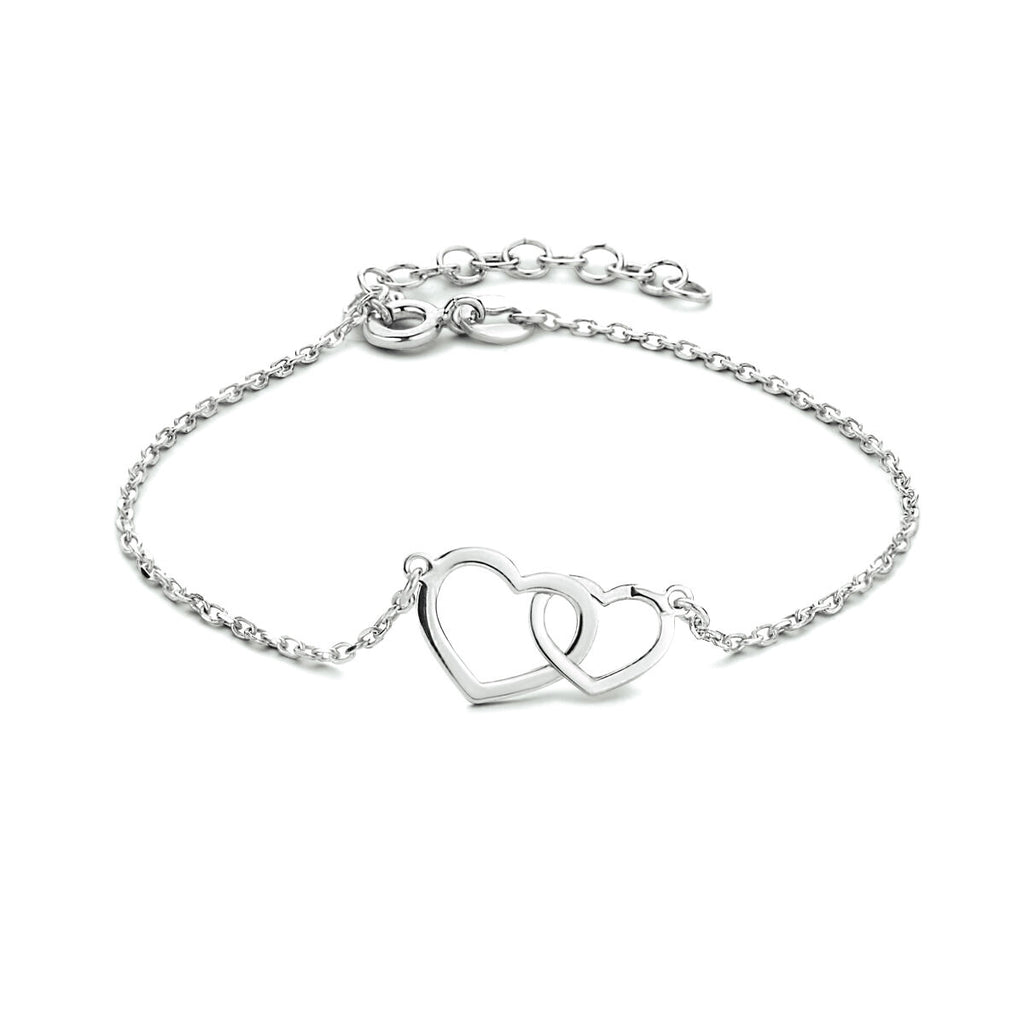 Armband Herzen 16 + 3 cm Silber rhodiniert