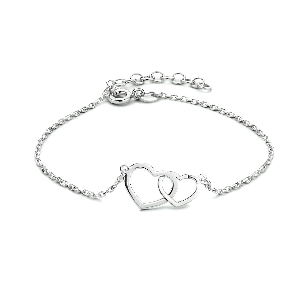 Armband Herzen 16 + 3 cm Silber rhodiniert