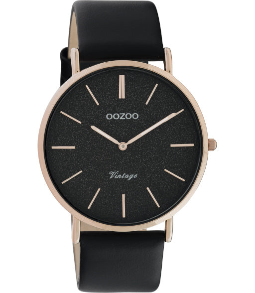 OOZOO Vintage zwart glitter/rosé 40 mm C20169