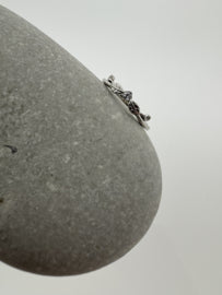 Handgemaakte zilveren moissanite ring