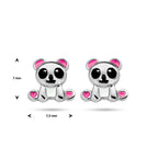 Ohrstecker Emaille Panda Silber rhodiniert
