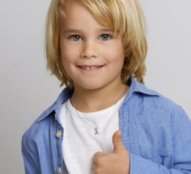 Zilveren kinder hanger tractor