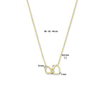 collier hartjes 40 - 42 - 44 cm 14K geelgoud