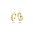 klapoorringen zirkonia 12,5 mm 14K geelgoud