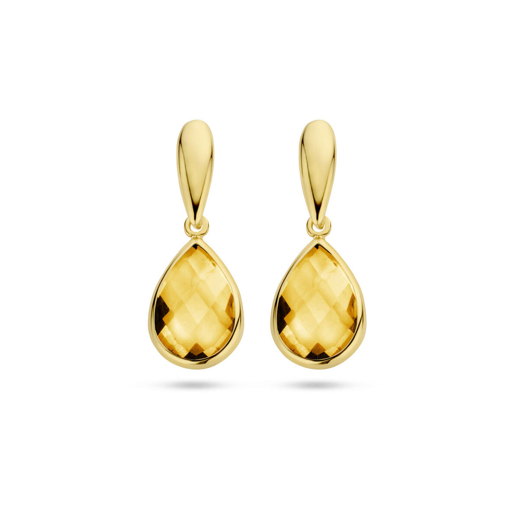 oorhangers citrien 20 mm 14K geelgoud