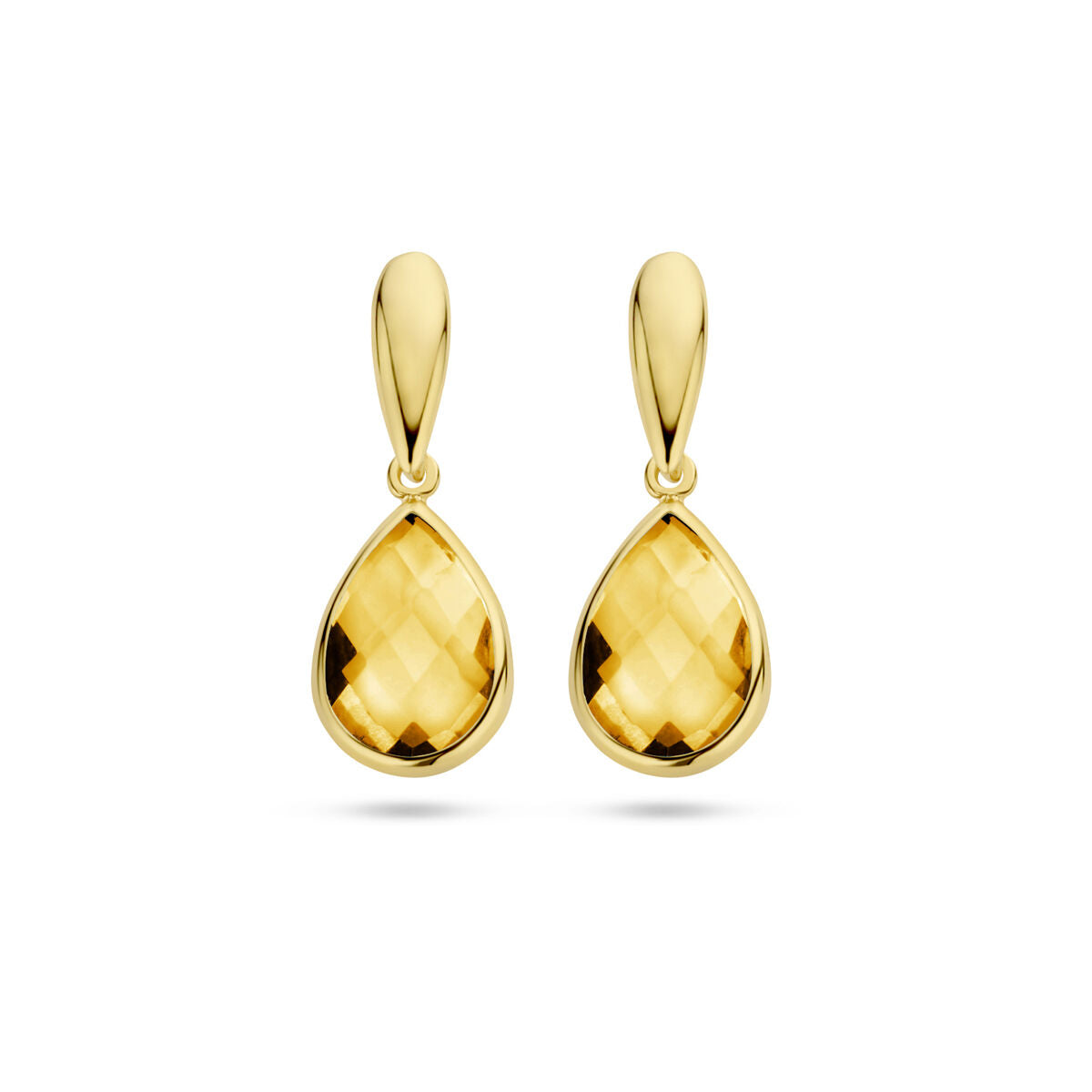 oorhangers citrien 20 mm 14K geelgoud