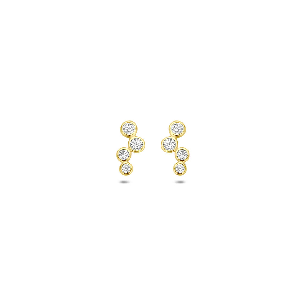 Ohrstecker Zirkonia 9,5 mm 14K Gelbgold
