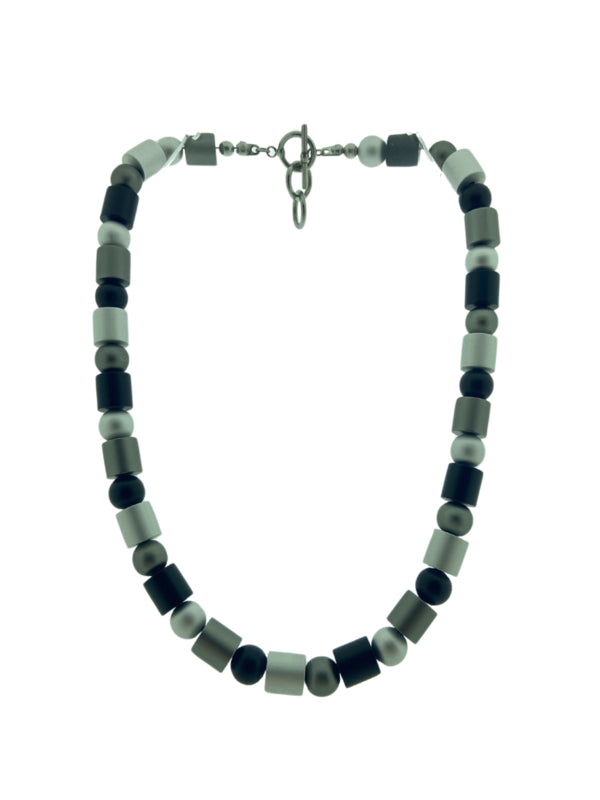 collier met cilinder/bol vorm aluminium