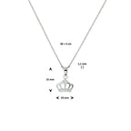 Halskette Krone Zirkonia 36 + 4 cm Silber rhodiniert