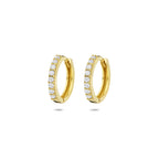 klapoorringen zirkonia 13 mm 14K geelgoud