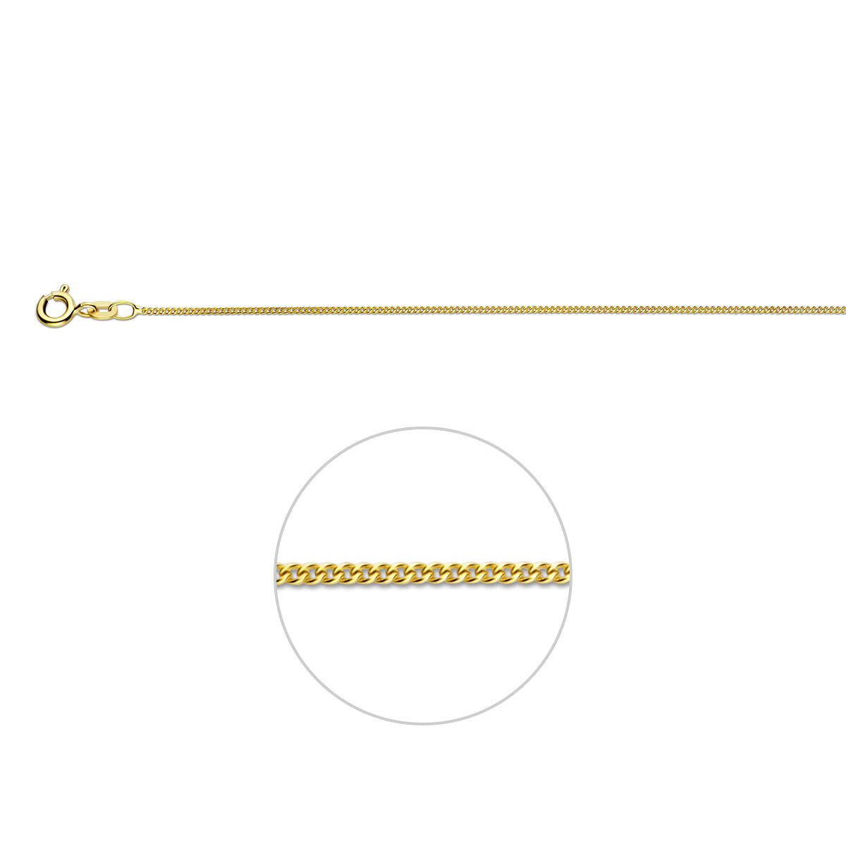 Gourmetkette 1,1 mm 14K Gelbgold