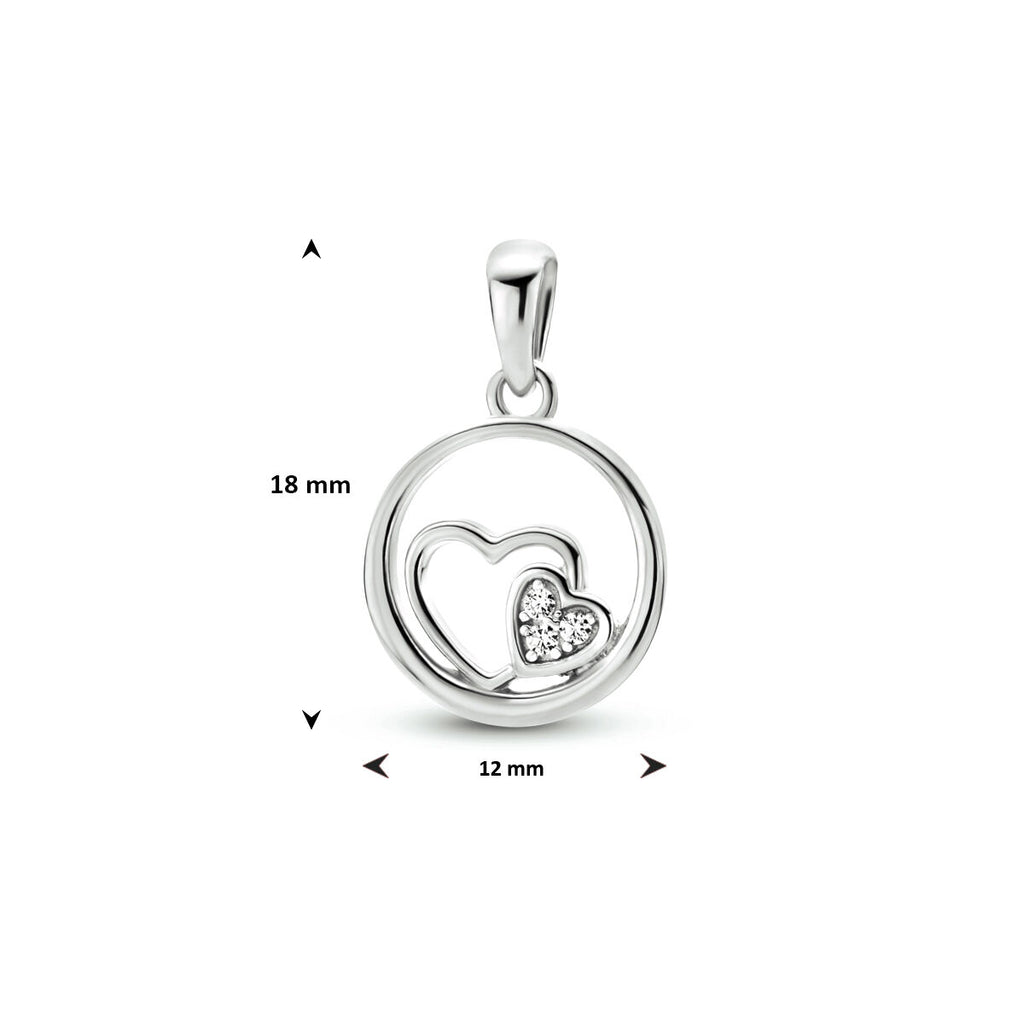Anhänger Herzen Zirkonia Silber rhodiniert